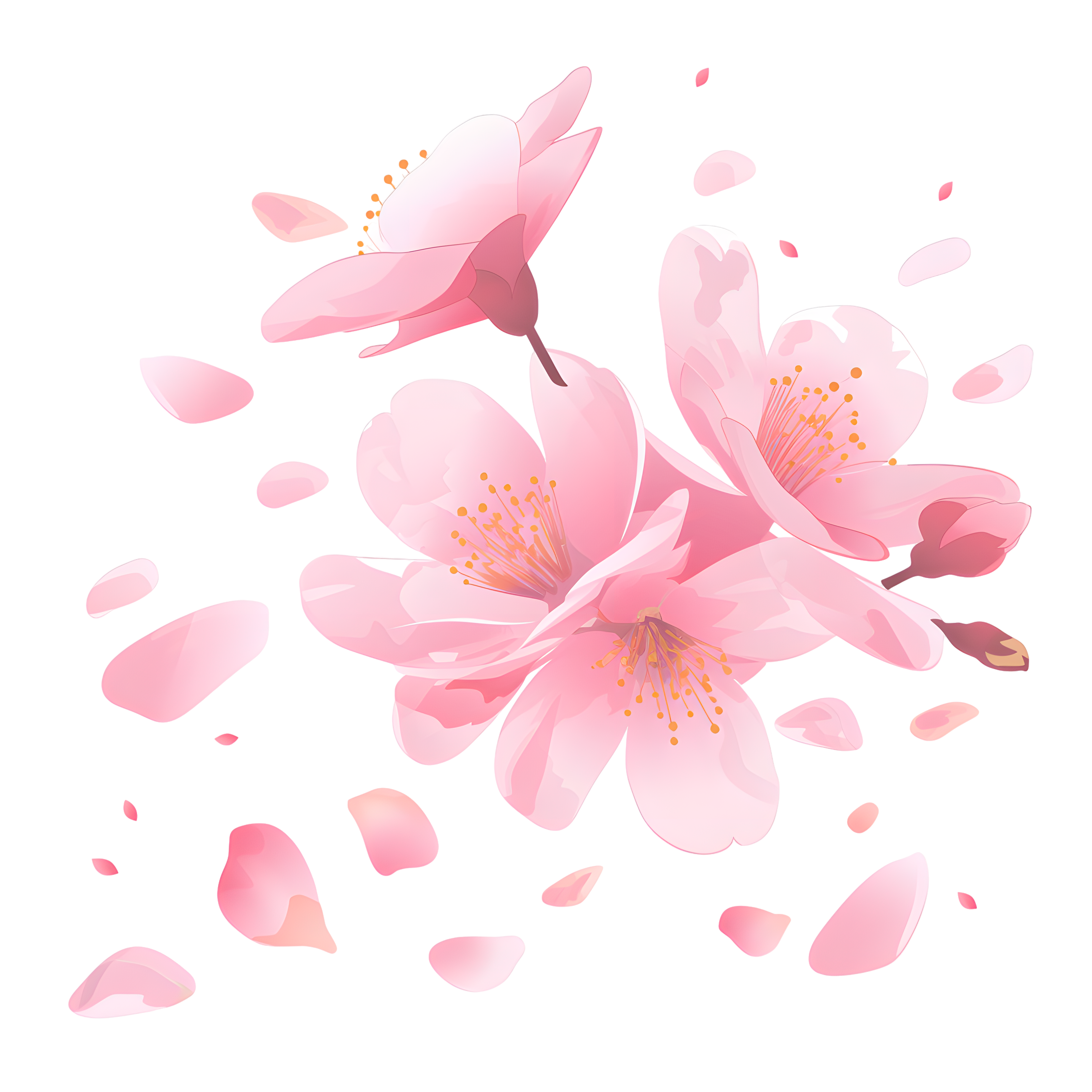 桃花透明背景插画