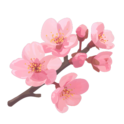 桃花美丽插图