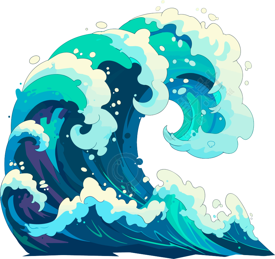 海浪矢量卡通元素