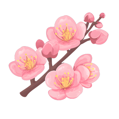 桃花简洁可爱素材