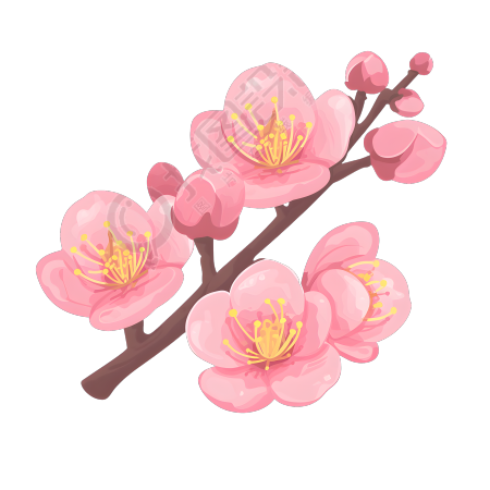 桃花简洁可爱素材