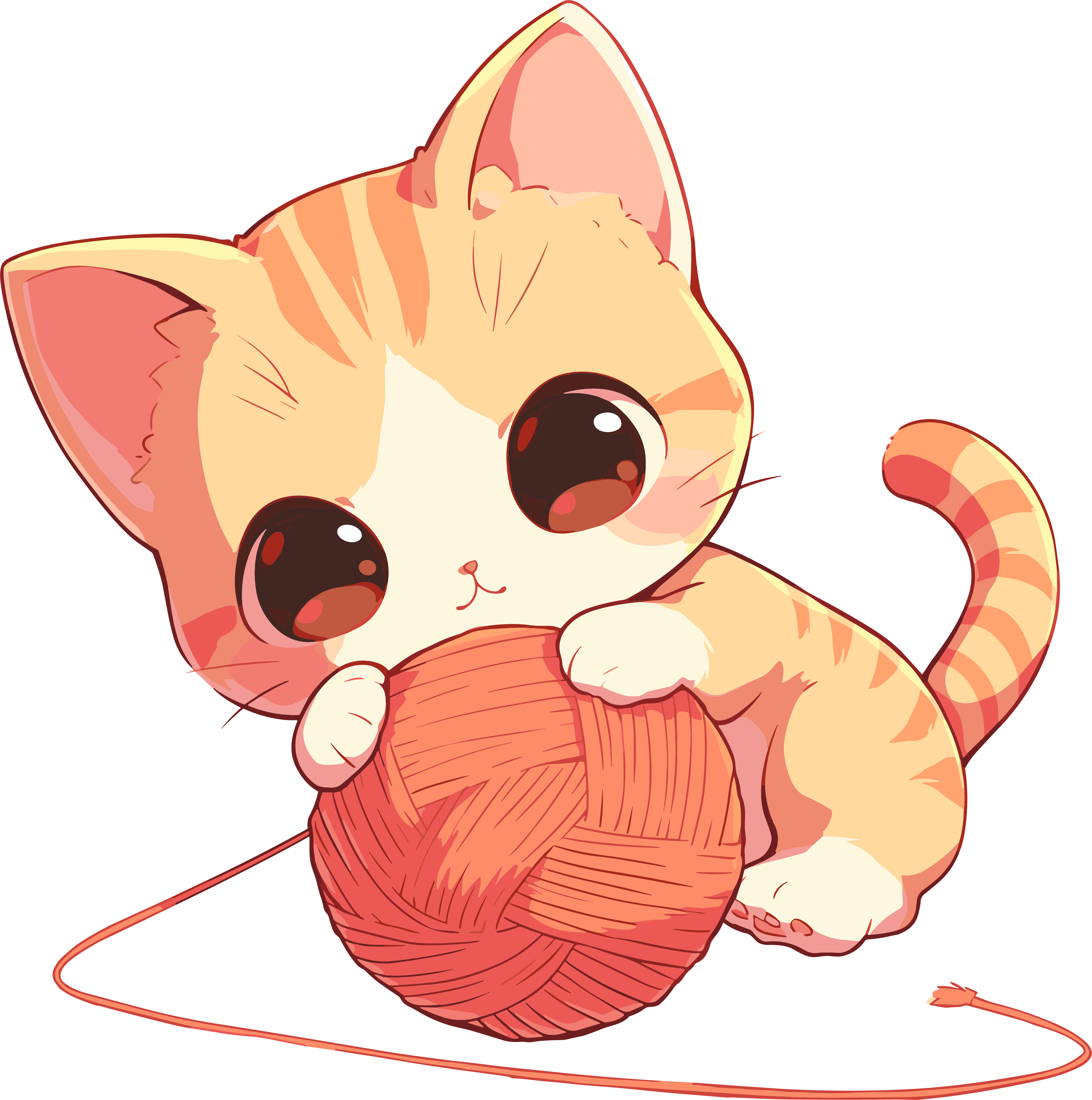 猫咪玩毛线球插图