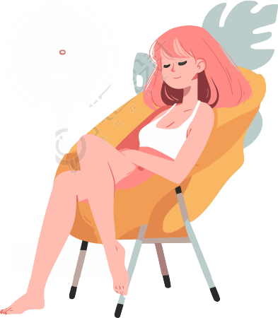 休息的少女美感素材