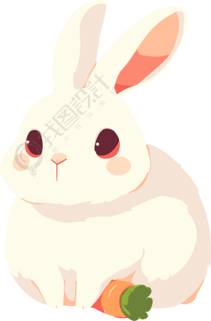 兔子和胡萝卜插画