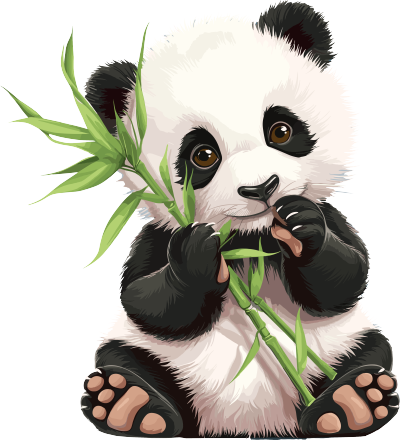 大熊猫可爱插图
