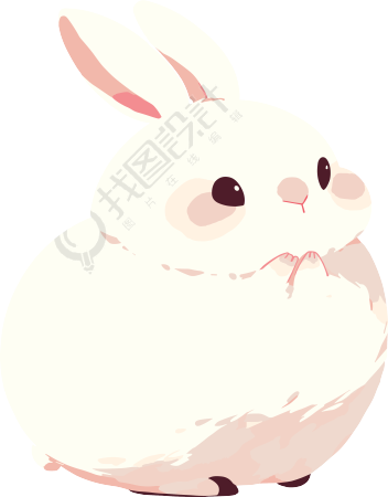 兔子胖乎乎插画