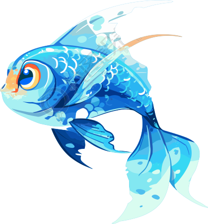 海洋鱼类简洁可爱插画