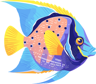 海洋鱼类插画设计元素
