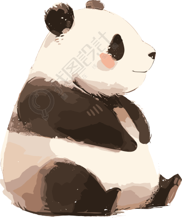 大熊猫透明背景素材
