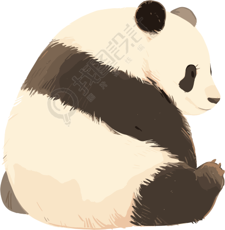 大熊猫简约PNG素材