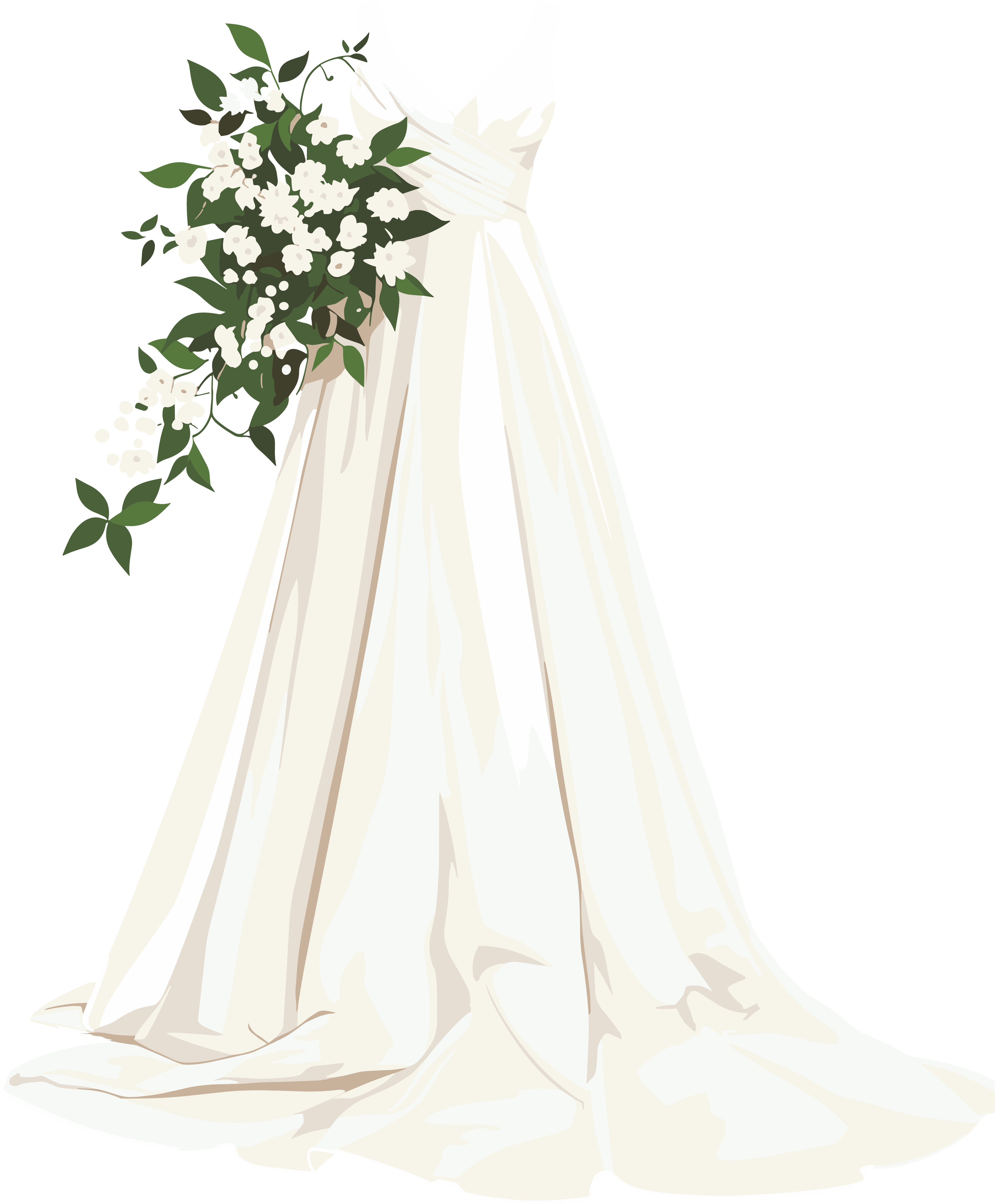 简约婚纱森系插画