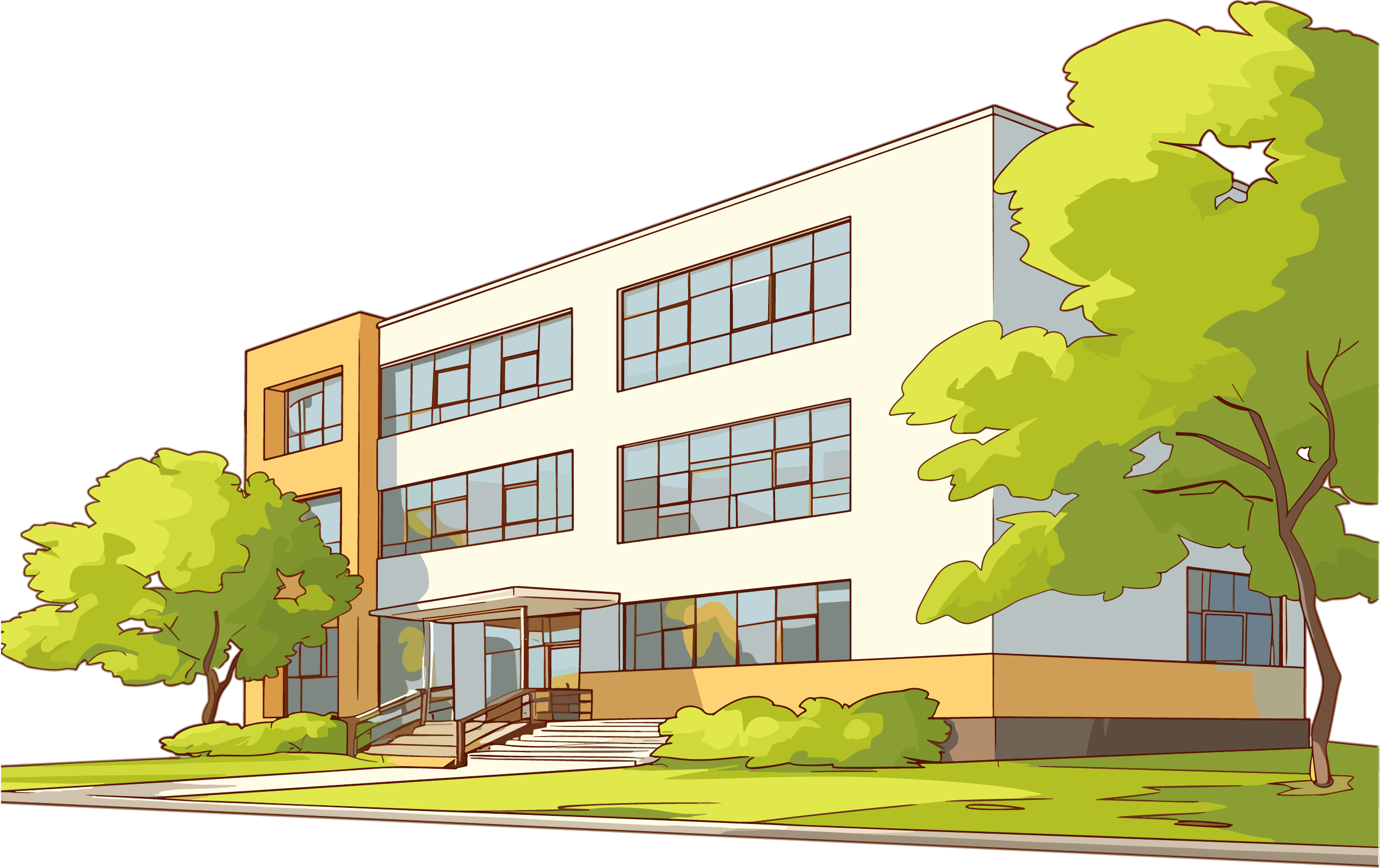 校园教学楼插图