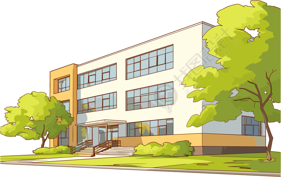 校园教学楼插图