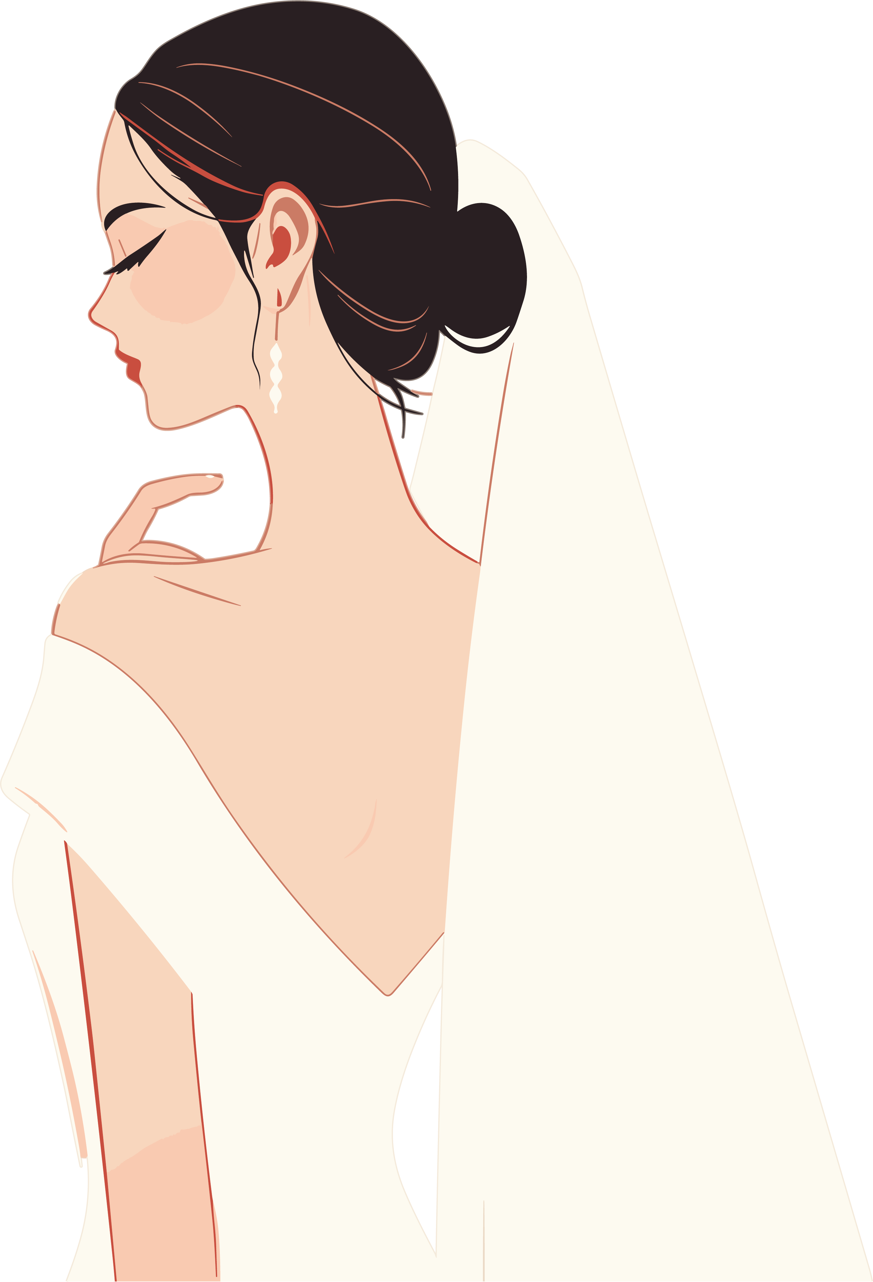 简约婚纱PNG插画
