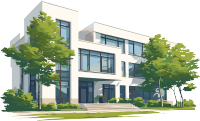 校园教学楼创意插图