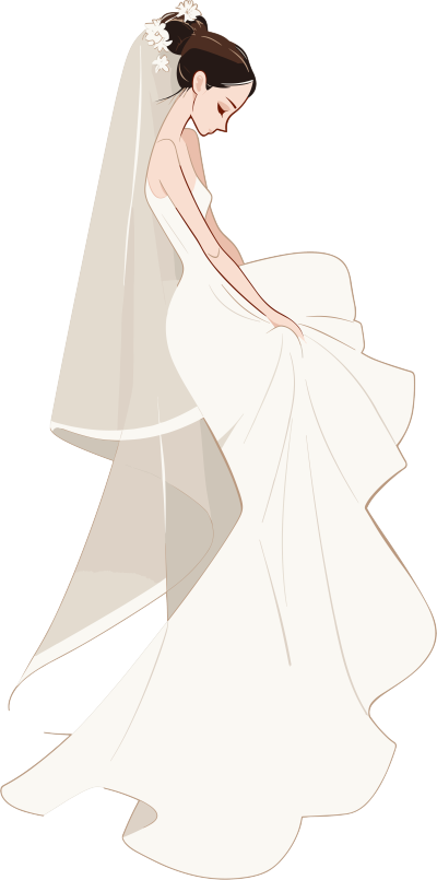 简约婚纱插画