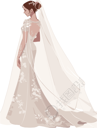 简约婚纱图案素材