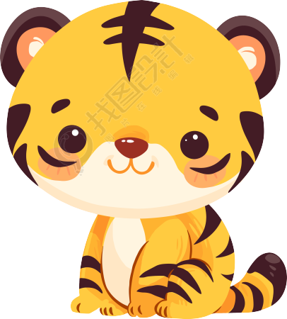 老虎简约商业插图