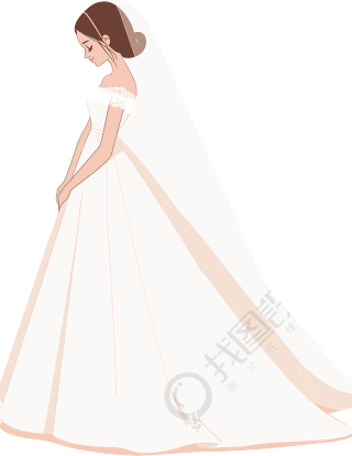 简约婚纱插画设计元素
