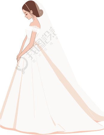 简约婚纱插画设计元素