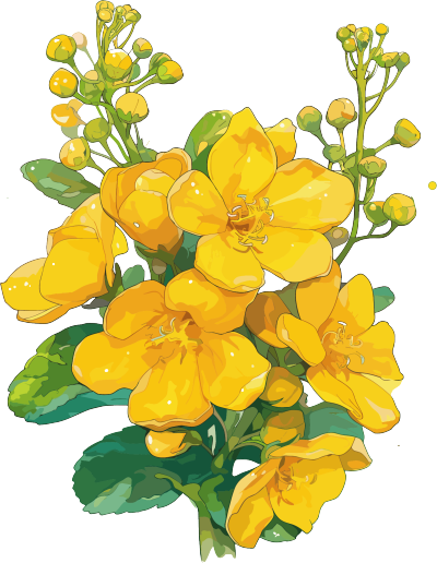 油菜花卡通元素
