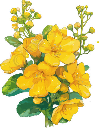 油菜花卡通元素