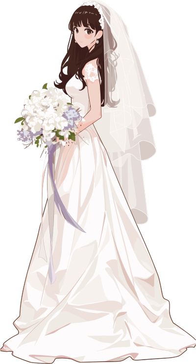 简约婚纱插图