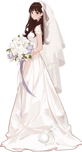 简约婚纱插图