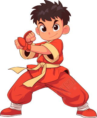 武术少年插画