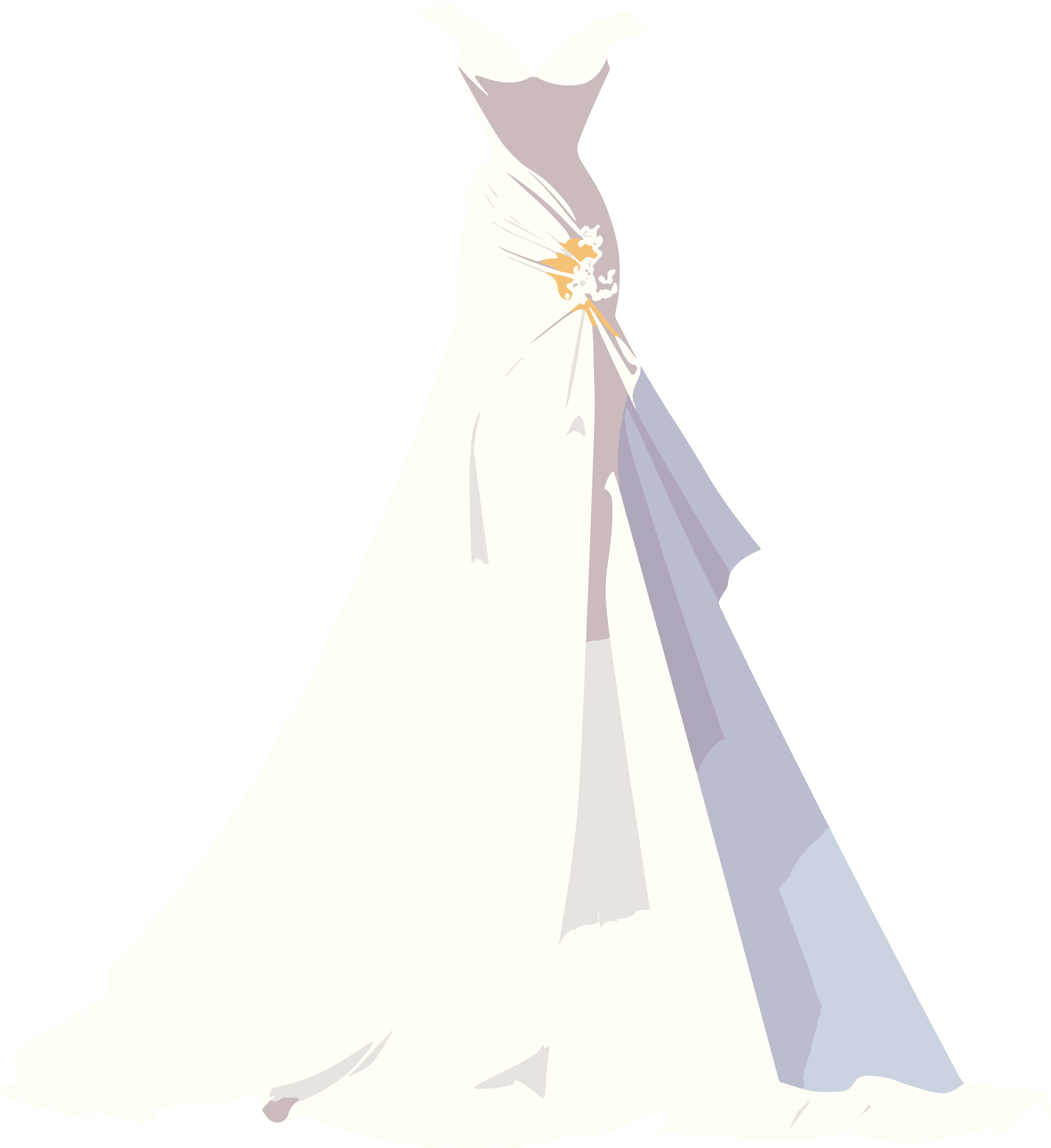 简约婚纱清新插图