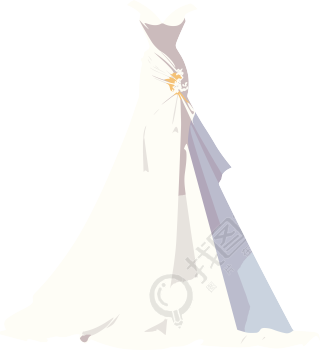 简约婚纱清新插图