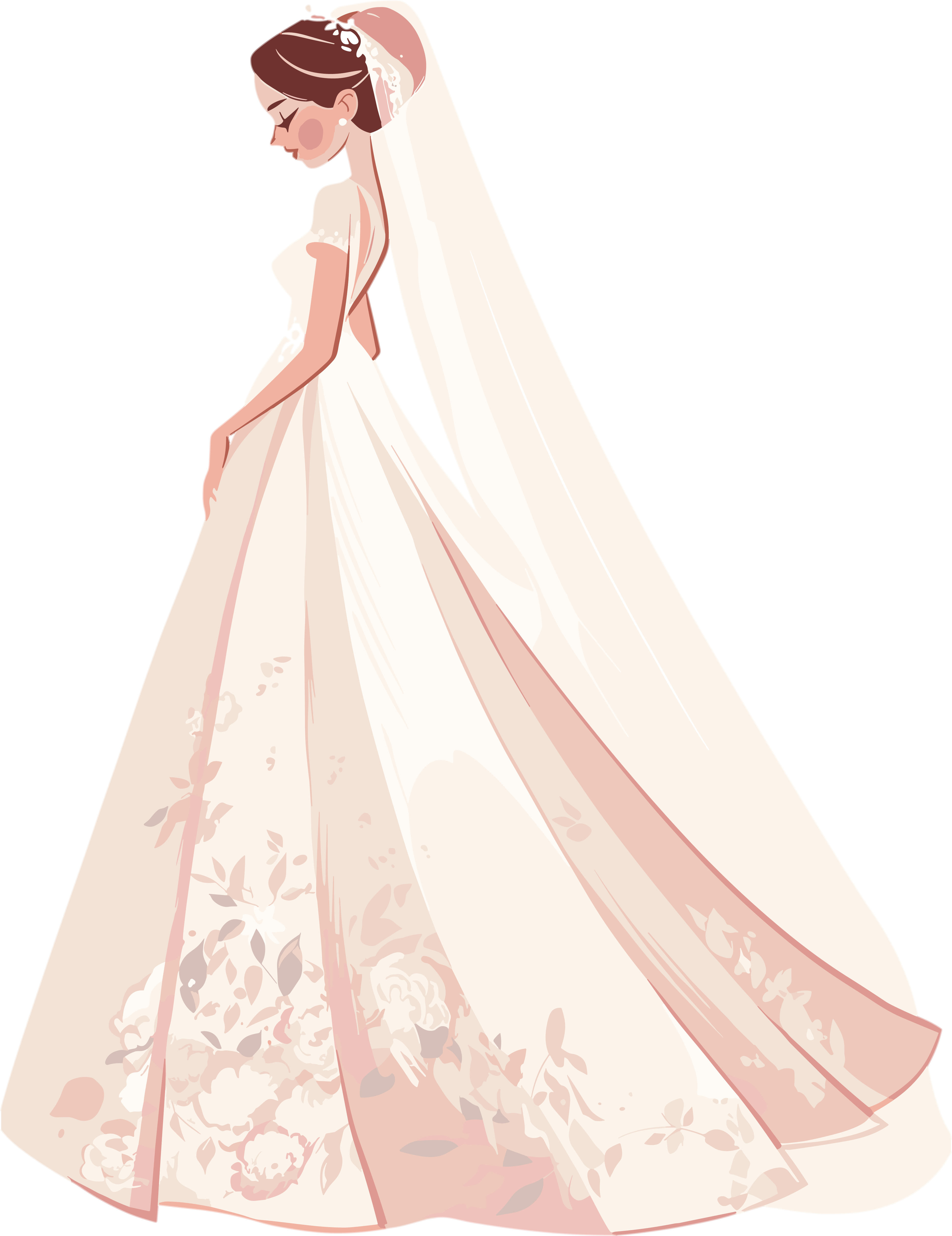 简约婚纱唯美插图
