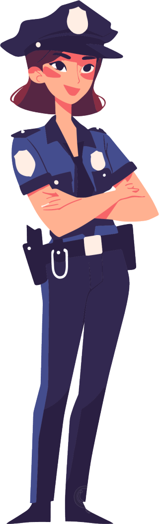 警察扁平插图