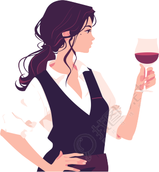 酒吧调酒师平面插画