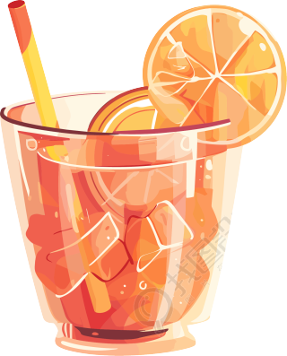 酒吧柠檬酒扁平插画