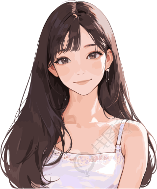 少女清新简约插画