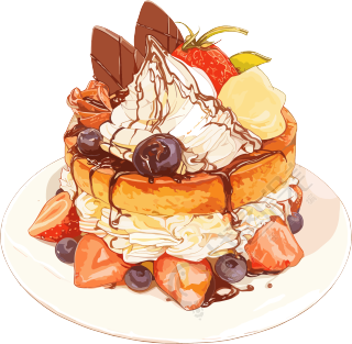 甜点奶油蛋糕PNG插画