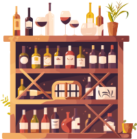 酒吧简约酒架插画