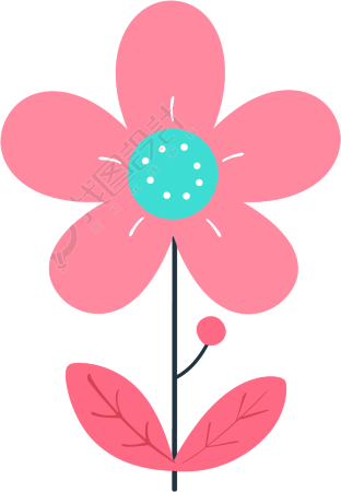 小花儿童节插画
