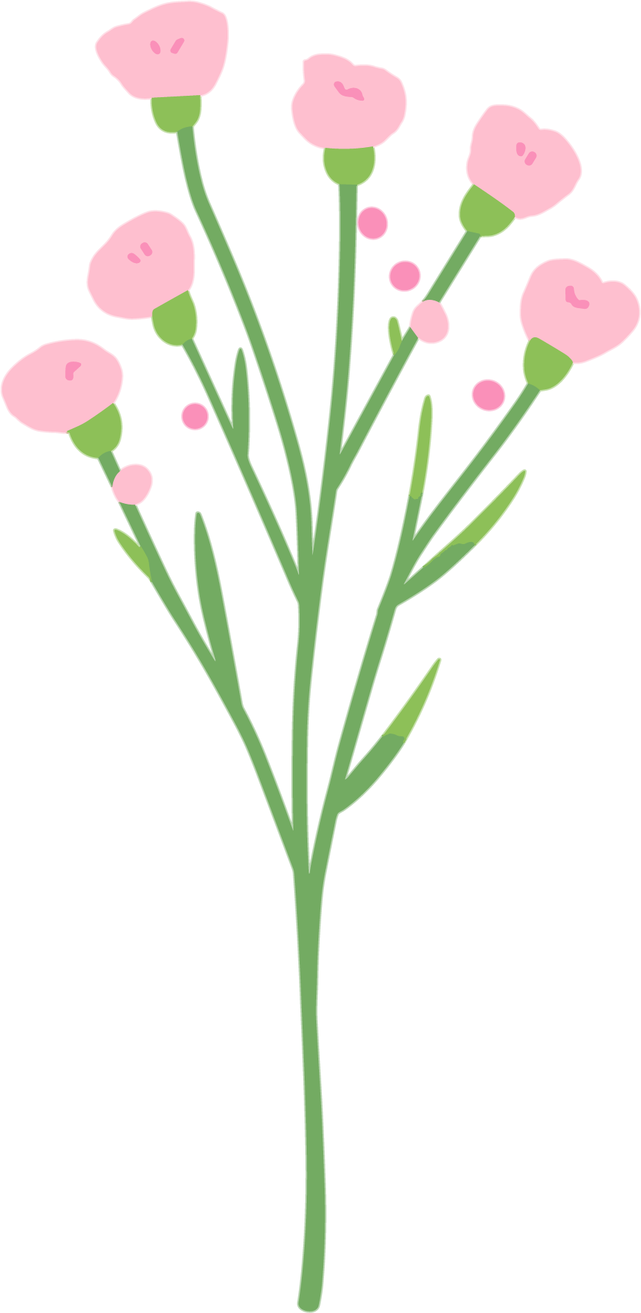 小花卡通插画素材
