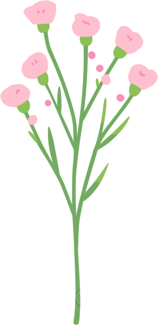 小花卡通插画素材