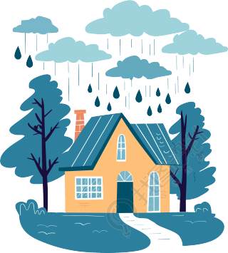 暴雨矢量插图