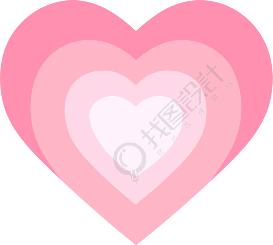 甜酷插画粉色爱心素材