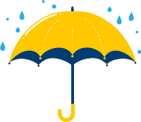暴雨天气雨伞插图