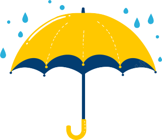 暴雨天气雨伞插图