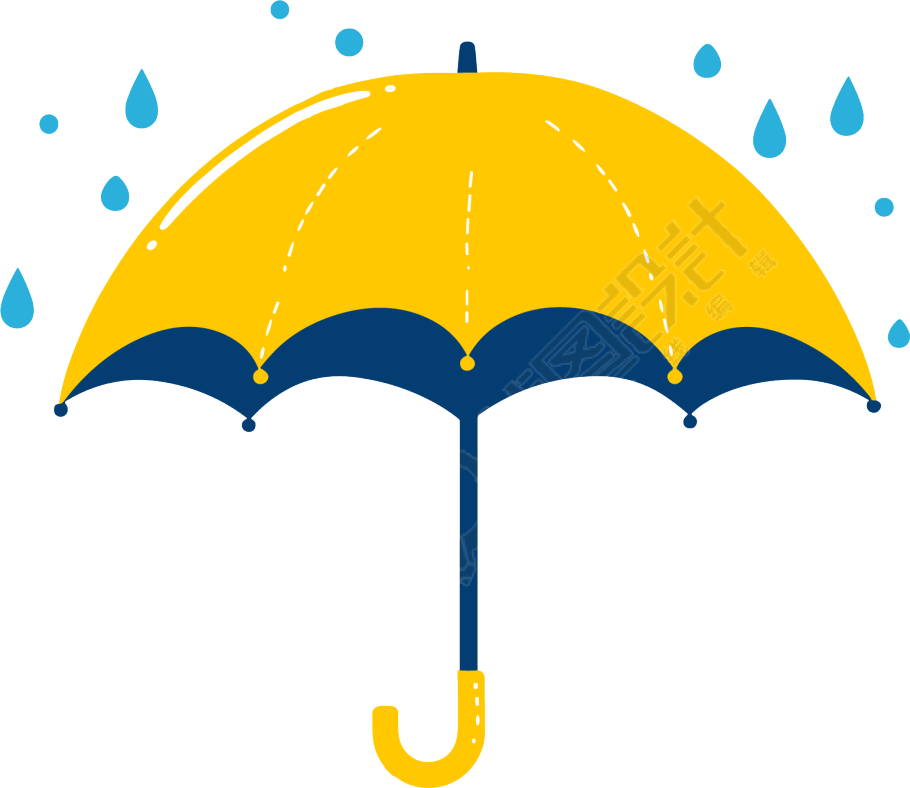 暴雨天气雨伞插图