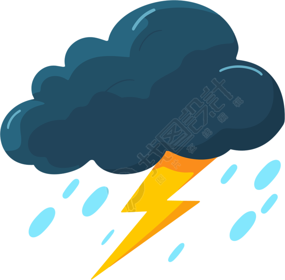 暴雨天气雷电素材