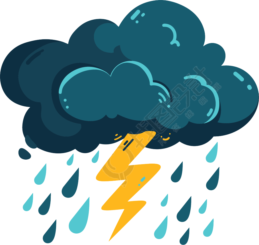 暴雨天气标志创意插图