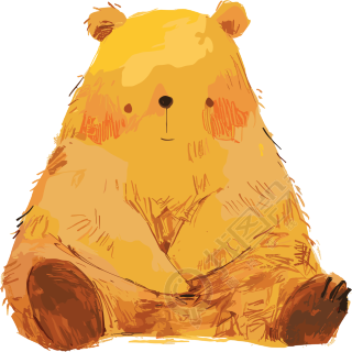 小熊简洁可爱插画