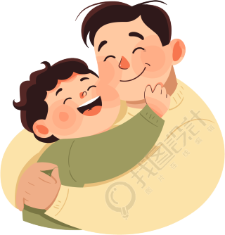 父子透明背景插图